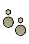 Shop_Varnika Arora_Onyx And Enamel Azia Dangler Earrings _at_Aza_Fashions