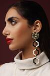 Buy_Varnika Arora_Black Embroidery Adara Long Earrings _at_Aza_Fashions