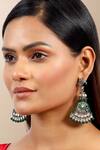Buy_Tizora_Black Diamonds, Stones, Beads Kundan Embellished Dangler Earrings _at_Aza_Fashions