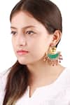 Buy_Sangeeta Boochra_Gold Plated Stone Peacock Top Chandbalis _at_Aza_Fashions