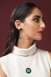 Shop_Varnika Arora_Black Stones Aiane Studded Earrings _Online_at_Aza_Fashions