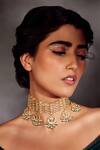 Buy_Paisley Pop_Gold Plated Kundan And Pearls Choker Necklace_at_Aza_Fashions