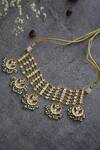 Shop_Paisley Pop_Gold Plated Kundan And Pearls Choker Necklace_at_Aza_Fashions