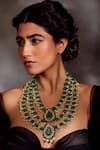 Buy_Paisley Pop_Green Kundan Layered Necklace_at_Aza_Fashions