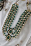 Shop_Paisley Pop_Green Kundan Layered Necklace_at_Aza_Fashions