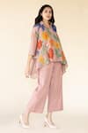 Buy_Purvi Doshi_Pink Floret Hand Painted Shirt _at_Aza_Fashions