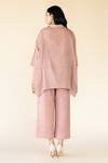 Shop_Purvi Doshi_Pink Handloom Cotton Straight Fit Pant_at_Aza_Fashions