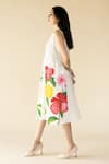 Buy_Purvi Doshi_Off White Muslin Hand Painted Floral Round Sleeveless Dress  _Online_at_Aza_Fashions