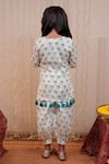 Shop_TINY COLOUR_White Chinon Crepe Hand Block Printed Bouquet Kurta And Pant Set _at_Aza_Fashions