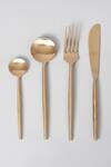 Shop_Assemblage_Gold Stainless Steel Cutlery Of 24_at_Aza_Fashions