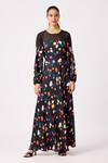 Buy_Scarlet Sage_Black Round Neck Nadine Pebble Print Maxi Dress_at_Aza_Fashions