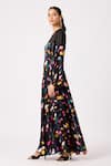 Buy_Scarlet Sage_Black Round Neck Nadine Pebble Print Maxi Dress_Online_at_Aza_Fashions