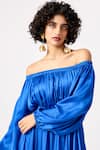 Buy_Scarlet Sage_Blue Off-shoulder Raina Off Flared Maxi Dress_Online_at_Aza_Fashions