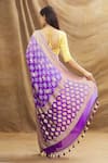 Resa by Ushnakmals_Purple Georgette Woven Zari Geometric Motif Saree With Running Blouse _Online_at_Aza_Fashions