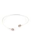 Shop_Sangeeta Boochra_Silver Plated Stones Encrusted Adjustable Bracelet _at_Aza_Fashions