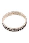 Shop_Sangeeta Boochra_Silver Plated Carved Motif Bracelet _at_Aza_Fashions