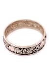 Shop_Sangeeta Boochra_Silver Plated Cut Work Handcrafted Elephant Motif Bracelet _at_Aza_Fashions
