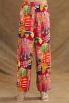 Shop_Linen Bloom_Multi Color 100% Linen Digital Printed Candy Pant _Online_at_Aza_Fashions