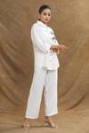 Shop_Linen Bloom_White 100% Linen Plain Pant _at_Aza_Fashions