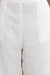Shop_Linen Bloom_White 100% Linen Plain Pant _Online_at_Aza_Fashions