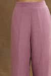 Linen Bloom_Purple Linen Solid Pant _at_Aza_Fashions