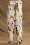 Linen Bloom_Multi Color Linen Juhu Print Pant _at_Aza_Fashions