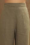 Shop Linen Bloom Green Linen Straight Pant Online at Aza Fashions Shop_Linen Bloom_Green Linen Straight Pant _Online_at_Aza_Fashions