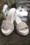 Buy_Foot Fuel_Silver Sequins, Beads Dulari Embellished Wedges _at_Aza_Fashions