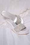 Shop_Foot Fuel_Silver Sequins, Beads Dulari Embellished Wedges _at_Aza_Fashions