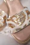Shop_Foot Fuel_Gold Pearls, Sequins Dil Tod Embellished Wedges _Online_at_Aza_Fashions