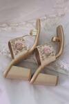 Buy_Foot Fuel_Gold Beads, Zari, Embroidery Ekraar Hand Embellished Block Heels _Online_at_Aza_Fashions
