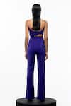 Shop_Intrinsic India_Purple Crepe Blend Cayla Solid Crop Top And Pant Set_at_Aza_Fashions