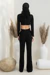 Shop_Intrinsic India_Black Italian Crepe V Neck Aarya Crop Top And Pant Set _at_Aza_Fashions