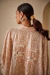 Shop_Twenty Nine_Pink Georgette Embroidered Chikankari V-neck Tasselled Kaftan _Online_at_Aza_Fashions