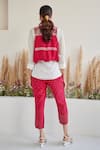 Shop_Twenty Nine_Red Crepe Embroidery Beads Pant _at_Aza_Fashions