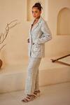 Twenty Nine_Grey Georgette Embroidery Chikankari Coat _Online_at_Aza_Fashions