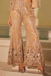 Buy_Twenty Nine_Beige Embroidery Mirror Jaal Flared Pant _Online_at_Aza_Fashions