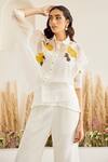 Shop_Twenty Nine_White Organza Embroidery Collared Floral Applique Sheer Shirt _Online_at_Aza_Fashions