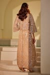 Shop_Twenty Nine_Beige Georgette Embroidery Mirror Work Open Nec Jaali Crop Jacket _at_Aza_Fashions