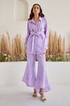 Buy_Twenty Nine_Purple Rayon Artisanal Bandhani Pattern Tulip Palazzo _at_Aza_Fashions
