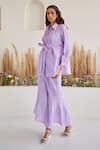 Shop_Twenty Nine_Purple Rayon Artisanal Bandhani Pattern Tulip Palazzo _at_Aza_Fashions