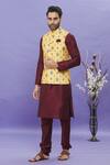 Arihant Rai Sinha Yellow Silk Embroidery Floral Printed Art Banarasi Bundi Online at Aza Fashions Arihant Rai Sinha_Yellow Silk Embroidery Floral Printed Art Banarasi Bundi _Online_at_Aza_Fashions
