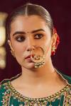 Buy_Ishhaara_Green Embellished Bead Drop Nath_at_Aza_Fashions