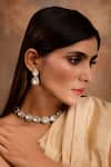 Buy_Ishhaara_Silver Plated Crystals Kundan Stone Embellished Choker Set _at_Aza_Fashions