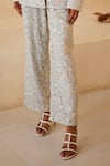 Buy_Twenty Nine_Grey Georgette Embroidery, Sequins Chikankari Straight Pant _Online_at_Aza_Fashions