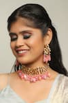 Buy Ishhaara Pink Beads, Stones Abstract Embellished Choker Necklace Set at Aza Fashions Buy_Ishhaara_Pink Beads, Stones Abstract Embellished Choker Necklace Set _at_Aza_Fashions