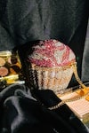 Shop_House of Bling_Pink Embellished Crystal Studded Cupcake Shaped Clutch _at_Aza_Fashions