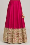Buy_Preeti S Kapoor_Orange Embroidered Floral Patterns Notched Kurta Lehenga Set _Online_at_Aza_Fashions