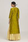 Shop_PUNIT BALANA_Green Embroidered Floral Work Round Kurta Gharara Set _at_Aza_Fashions