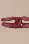 Shop_AMPM_Wine Faux Leather Corded Hollow Belt _Online_at_Aza_Fashions